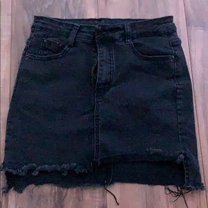 black jean skirt